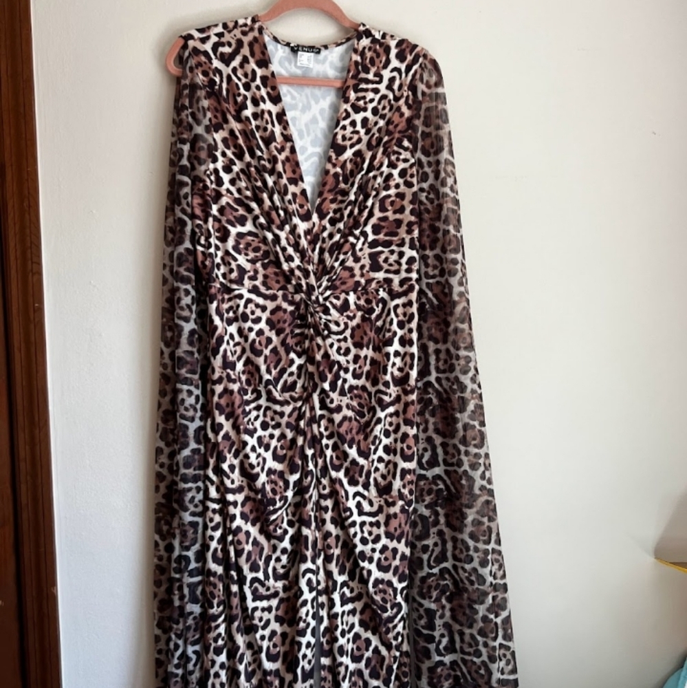 Leopard wedding guest dress